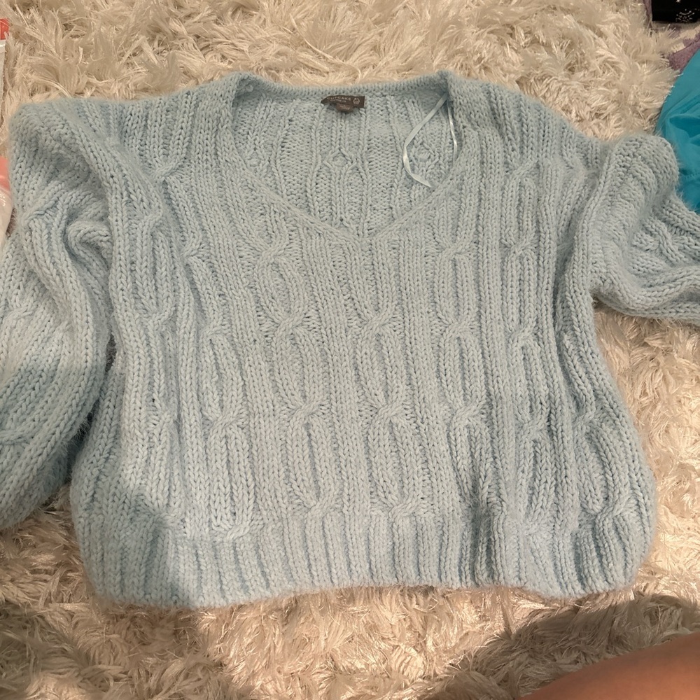 blue soft sweater, size medium